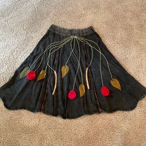 Rising International Hippie, Boho, Floral Embroidered Maxi Skirt, Women’s Sz 2XL